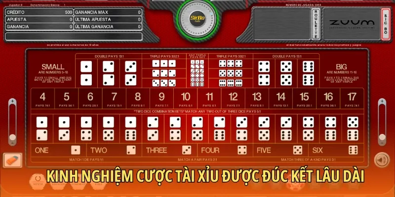 Kinh nghiệm cược Tài xỉu được đúc kết lâu dài